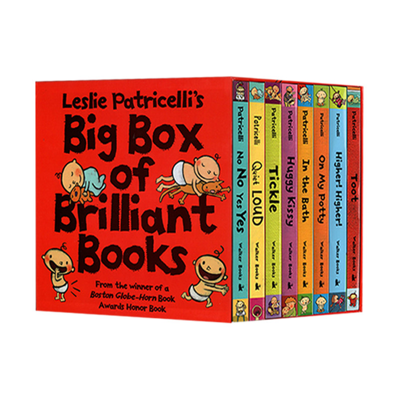 小毛孩系列  纸板书 8册盒装 Leslie Patricelli's Big Box of Brilliant Books 一根毛脏小孩 英文原版 行为礼仪培养图画书