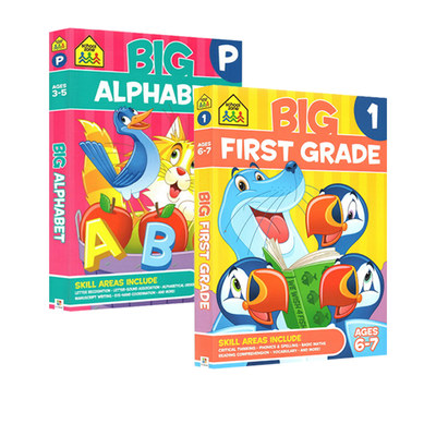 3-7岁基础字母练习2册 School Zone Big Alphabet Workbook 儿童入学英文基础全彩练习