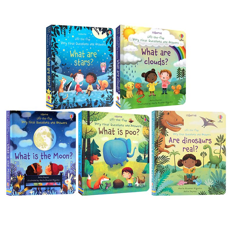 科普认知5册 入门级你问我答翻翻书 英文原版 Usborne Lift the flap Very First Questions and Answers 3-4岁 儿童启蒙尤斯伯恩
