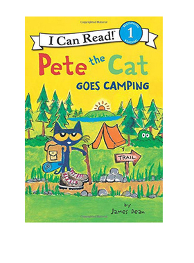 英文原版 Pete the Cat Goes Camping 皮特猫  I can read 1分级读物 James Dean