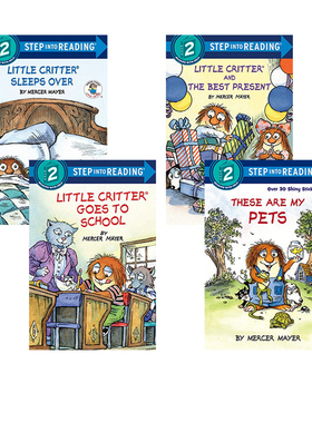 英文原版 Little Critter Goes to School/and the Best Present 小怪物小毛人4册 Step into Reading L2 美国兰登经典分级