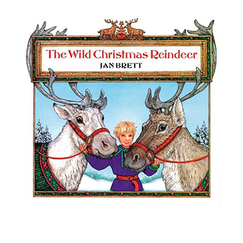 英文原版 The Wild Christmas Reindeer 汪培珽第五阶段 儿童启蒙学习绘本图画故事书 名家Jan Brett绘本