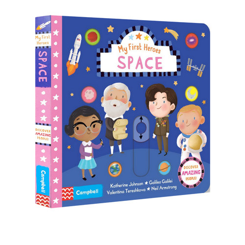 英文原版 Campbell BUSY系列 My First Heroes Space 太空人 儿童启蒙认知科普读物 机关抽拉滑动活动纸板书