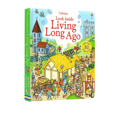 预售 Usborne Look inside Living Long Ago 偷偷看里面系列 揭秘古代生活 低幼科普翻翻书认知启蒙 纸板书 尤斯伯恩