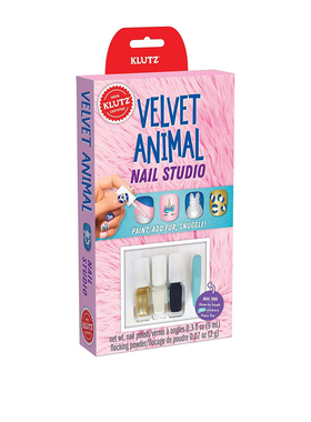 英文原版 Klutz Velvet Animal Nail Studio 丝绒动物系美甲工作室 包含材料包 美甲创意 女孩手工制作DIY