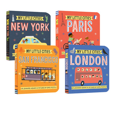 我的小城市 4册 纸板书 巴黎/旧金山/伦敦/纽约 启蒙认知绘本英文原版 My Little Cities Paris/San Francisco/London/ New York