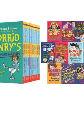淘气包亨利 10册盒装 英文原版 Horrid Henry's Mischievous Mayhem 儿童幽默章节桥梁书中小学生课外阅读故事小说