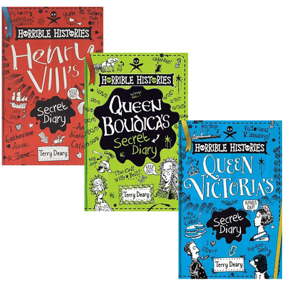 预售 英文原版 Horrible Histories: The Secret Diary 可怕的历史 秘密日记 3册 儿童桥梁章节读物 插图历史故事书