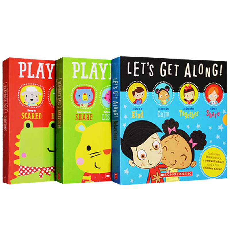 英文原版 Playdate Pals 游戏伙伴 儿童启蒙绘本8册 附贴纸 计划表 Scholastic