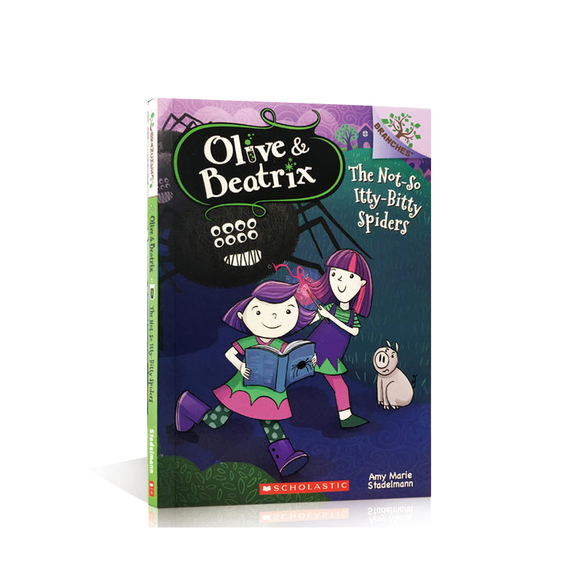 英文原版 Olive Beatrix #1 the Not so Itty bitty Spiders Scholastic Branches学乐大树系列 儿童桥梁章节书 英语学习课外读物