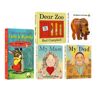 英文启蒙绘本5册 棕熊 Dear Zoo Dad Brown 我是一只兔子 Bunny 我妈妈 我爸爸 Bear 动物园 亲爱 Mum