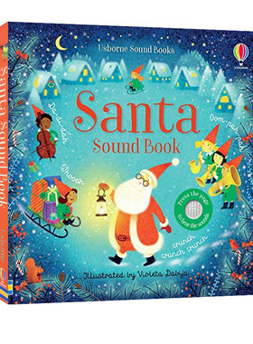 英文原版 Usborne Santa Sound Book 发音书 圣诞节 礼物礼品书 儿童认知启蒙 纸板书 洞洞触摸书
