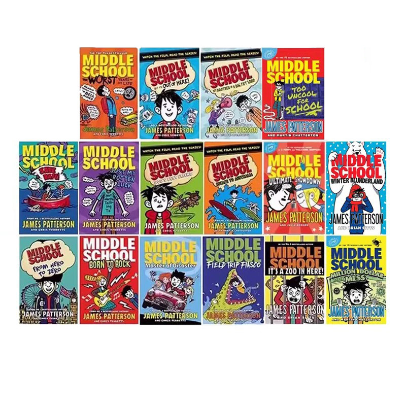 英文原版 Middle School 上学不容易系列 16册合售（无#4） 地狱高中生活 电影原著 校园成长小说 中小学英语课外阅读提升