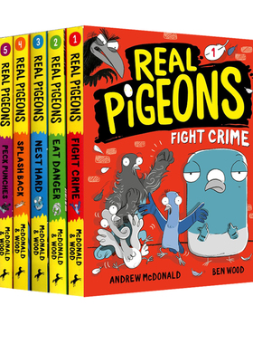 预售 英文原版 Real Pigeons Graphic Novel 真正的鸽子 5册  漫画绘本图画书 侦探推理图样式小说 小学生英文课外阅读