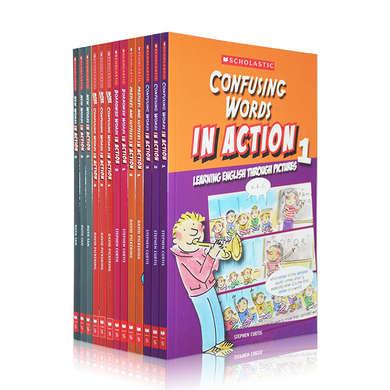 13册套装一 学乐出品 Scholastic In Action Words系列 漫画版 英文原版画里画外轻松学英语词汇辨析 图解英语口语对话学习