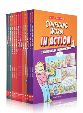 13册套装一 学乐出品 Scholastic In Action Words系列 漫画版 英文原版画里画外轻松学英语词汇辨析 图解英语口语对话学习