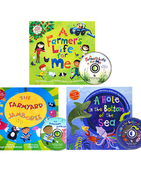 英文原版 Barefoot Books 韵文与歌谣 动物系列 Five Little Mermaids 3册附3CD 英语语感启蒙 磨耳朵绘本图画书