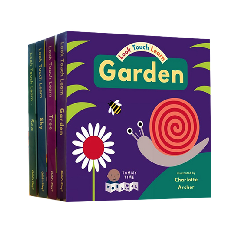 英文原版 Look Touch Learn Sky/Sea/Garden/Tree 4册合售 纸板触摸书  婴幼儿感知启蒙 趴着玩 Child's Play