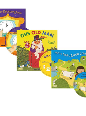 英文原版 Child's Play 大开本洞洞书3册绘本韵文童谣 含3CD 英语启蒙认知图画书