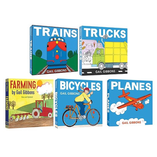 交通工具系列 英文原版 Gail Gibbons  盖尔 吉本斯 纸板书 5册 Trucks/planes/trains/boat Book 交通工具 幼儿启蒙认知绘本