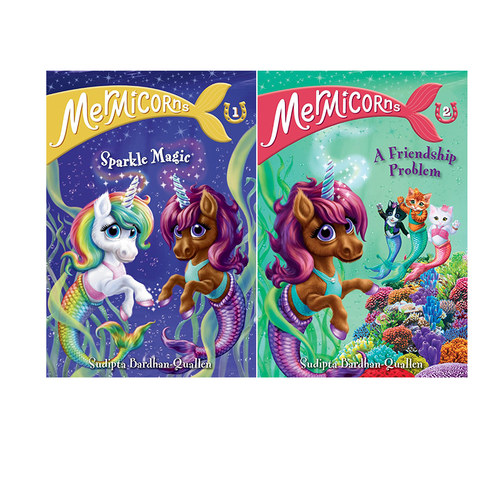 英文原版 Mermicorns 2册合售 冒险魔法主题 小学生桥梁章节书读物 少儿英文课外阅读 Sudipta Bardhan-Quallen