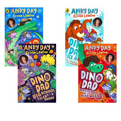 预售 英文原版 Dino Dad 老爸变恐龙4册 Mystery of the Missing Egg 儿童插画故事书  Andy Day