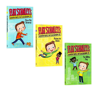英文原版 纸片人斯坦利教室历险记2E Flat Stanley’s Adventures in Classroom 3册 扁平男孩 初级章节桥梁小说儿童课外阅读