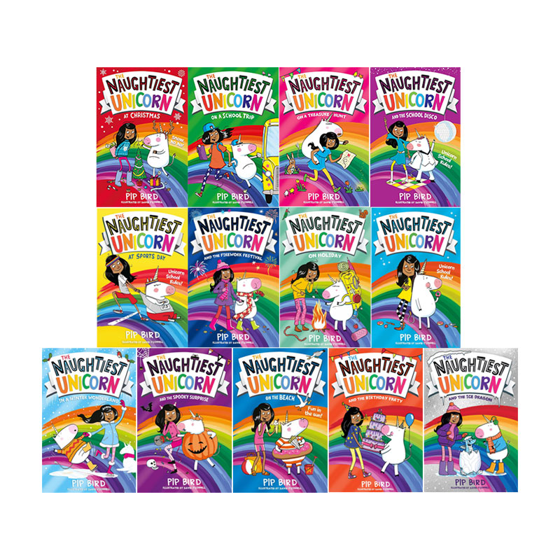 预售 淘气的独角兽系列 13册 英文原版 Naughtiest Unicorn 儿童幽默搞笑章节书 儿童校园漫画文学小说