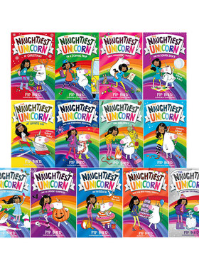 预售 淘气的独角兽系列 13册 英文原版 Naughtiest Unicorn 儿童幽默搞笑章节书 儿童校园漫画文学小说