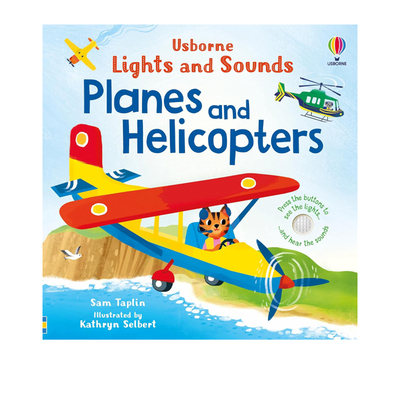 预售 英文原版 Usborne Lights and Sounds Planes and Helicopters 飞机的灯光与声音 发光发声书纸板 低幼启蒙触摸书 尤斯伯恩