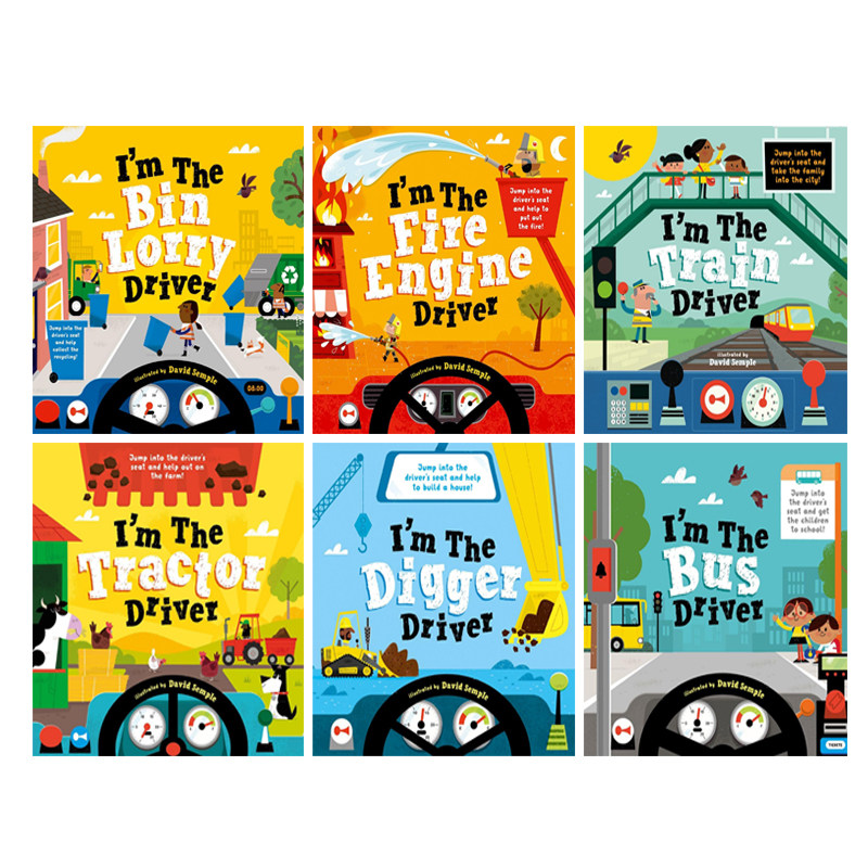 英文原版 牛津精品绘本 加油吧小司机 6册 I'm The Train Driver/I'm the Fire Engine Driver 大开本 儿童交通工具职业认知图画书