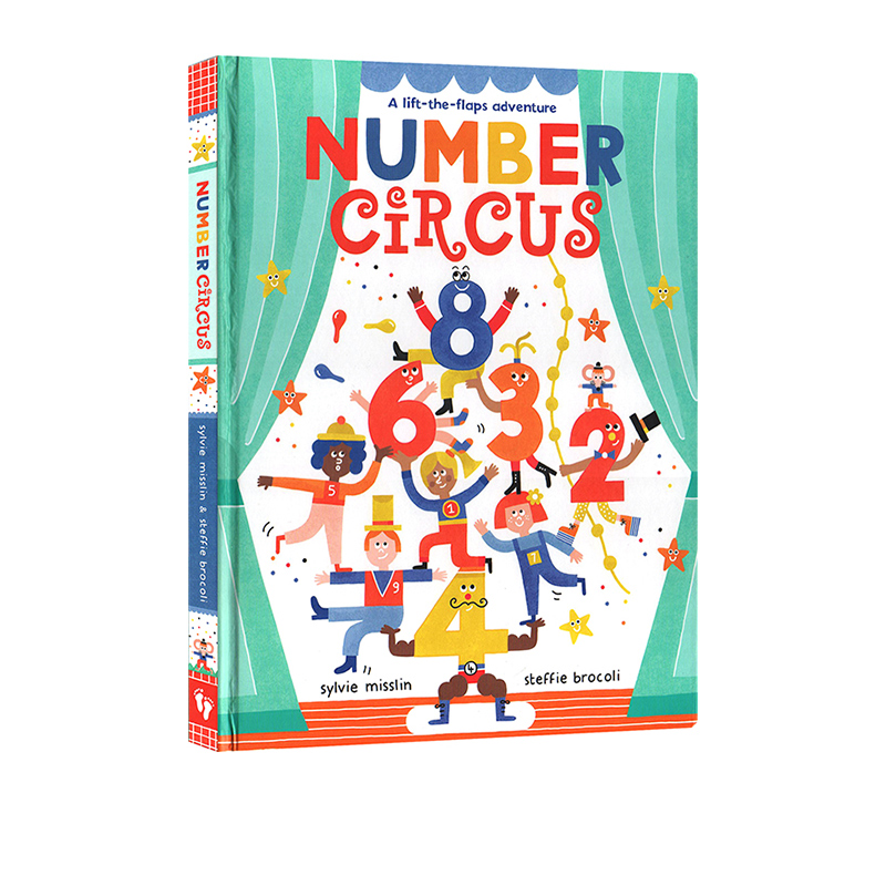 英文原版 Barefoot Books Number Circus 数字马戏团 超大开本精装书 翻翻书 数字基础概念认知启蒙 Barefoot 光脚丫出版社出品