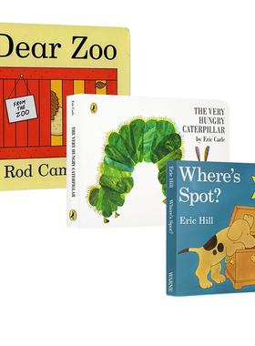 英文原版 亲爱的动物园 Dear Zoo 好饿的毛毛虫 The Very Hungry Caterpillar 好饿的毛毛虫 Where's Spot 小玻系列