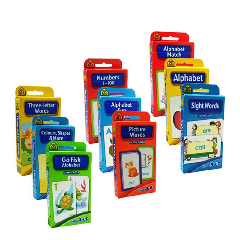 全套字卡9盒 School Zone Flash Cards Numbers Alphabet Words 字母单词数字闪卡 英文原版