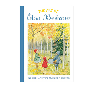 英文原版 可装 艾莎贝斯蔻插画艺术 Art 裱版 Beskow Elsa 瑞典绘本大师Elsa 预售 画册 画 20幅拉出式