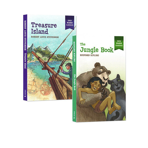 Easy Reader Classics 英文原版小说 2册全彩插图漫画版经典名著 金银岛 森林王子