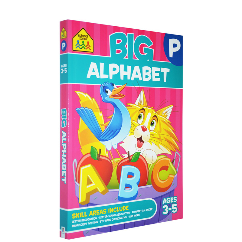 3-5岁字母练习 School Zone Big Alphabet Workbook 字母练习 儿童描点彩绘英文学习册 英文原版