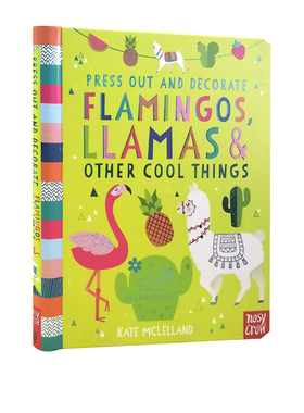 英文原版 Press Out and Decorate Flamingos Llamas and Other Cool Things 儿童动手能力培养 动物 挂饰 益智手工 大嘴鸟出品