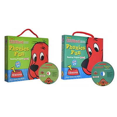 英文原版 Clifford Phonics Fun Pack 大红狗克里弗系列 The big Red Dog 2盒24册 附2CD 儿童趣味英语 自然拼读入门级绘本