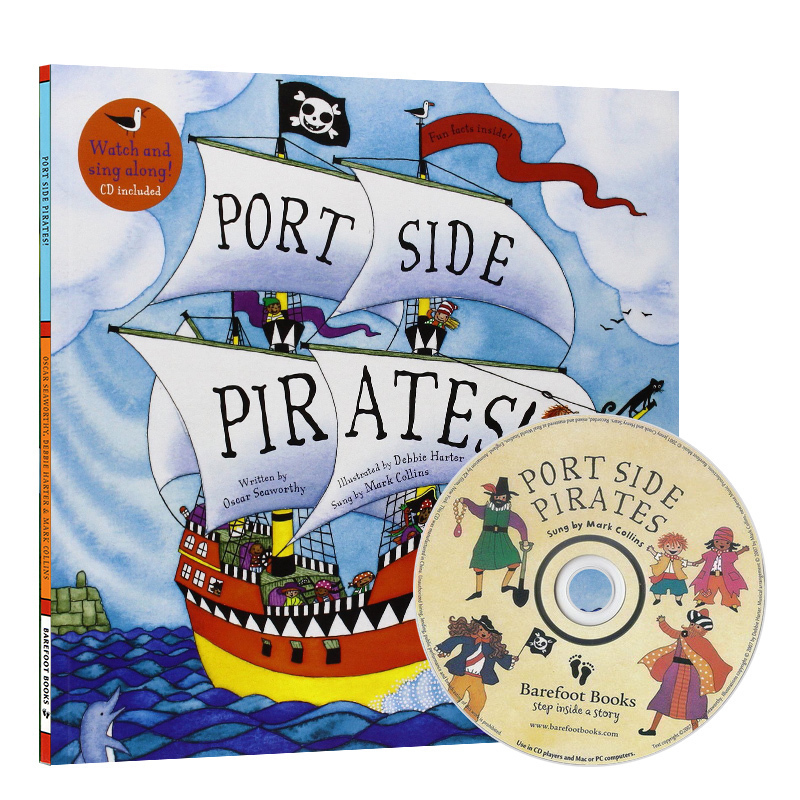 附CD Port Side Pirates 海盗船向左转 Barefoot Books 英文原版儿童绘本 廖彩杏有声书单  边听边学 亲子教育互动启蒙学习 书籍/杂志/报纸 儿童读物原版书 原图主图