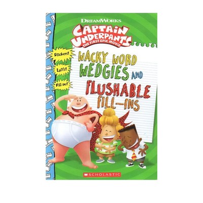 英文原版 Captain Underpants Movie 内裤超人队长 内裤超人历险记 电影手册电影 练习册 附贴纸