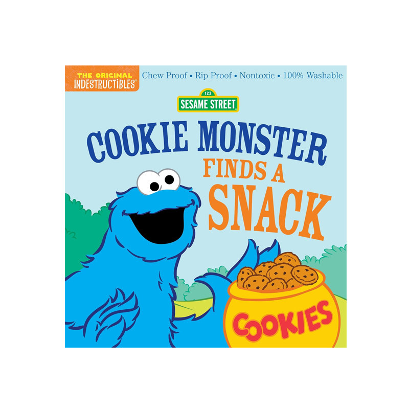 预售 英文原版 Sesame Street: Cookie Monster Finds a Snack 芝麻街 Indestructibles咬咬书 安全无毒可水洗撕不破咬不坏 0-2岁