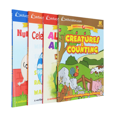 英文原版 Captivate Educate系列 美国幼儿认识教育教辅练习书4册 Education 字母数字时间单词