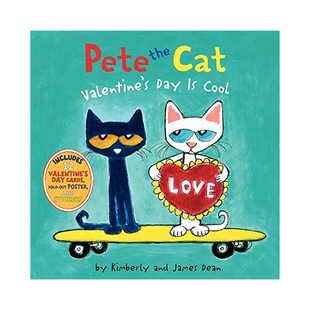 预售 英文原版 Pete the Cat: Valentine's Day Is Cool 皮特猫的情人节很酷 精装绘本 儿童启蒙图画故事书
