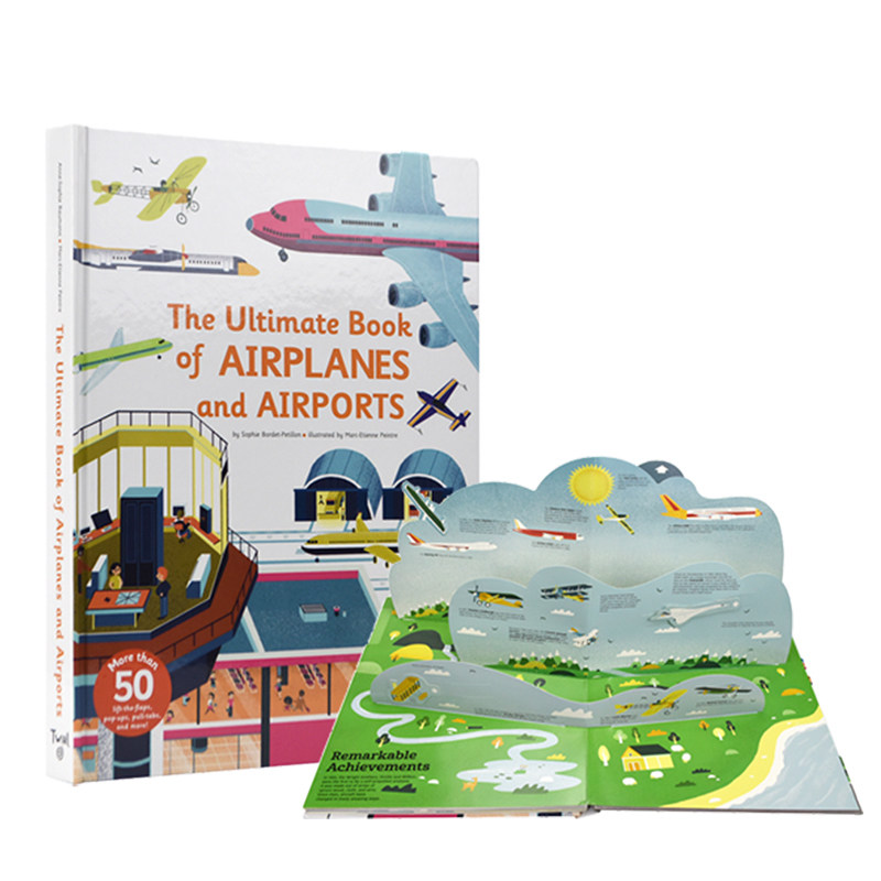 英文原版 The Ultimate Guide of Airports and Airplanes 立体机关操作书 飞机机场翻翻书 STEM启蒙科普绘本 Twirl 法国艺术品