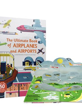 英文原版 The Ultimate Guide of Airports and Airplanes 立体机关操作书 飞机机场翻翻书 STEM启蒙科普绘本  Twirl 法国艺术品