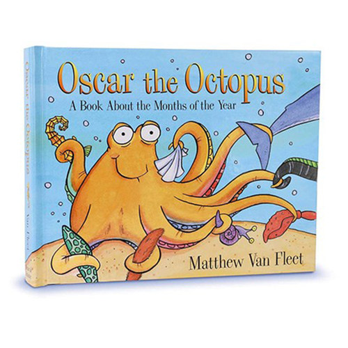预售 英文原版 Oscar The Octopus 月份 Matthew Van Fleet 低幼趣味动物月份启蒙认知 精装纸板操作机关书 触摸翻翻书