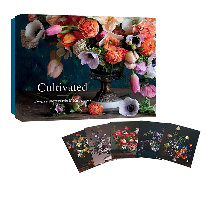 英文原版 Cultivated 12 Notecards & Envelopes 12张纸卡和信封盒装 现代花艺设计