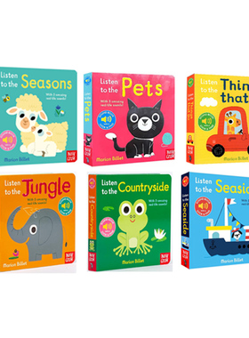 套装二 英文原版 我的小小音乐厅 Listen to the music 6册合售 纸板发声书 启蒙认知绘本 法国Marion Billet Nosy Crow