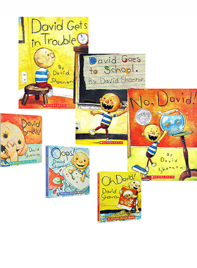 英文原版绘本 David Book 大卫不可以 David Shannon 大卫6册合售纸板书 吴敏兰书单